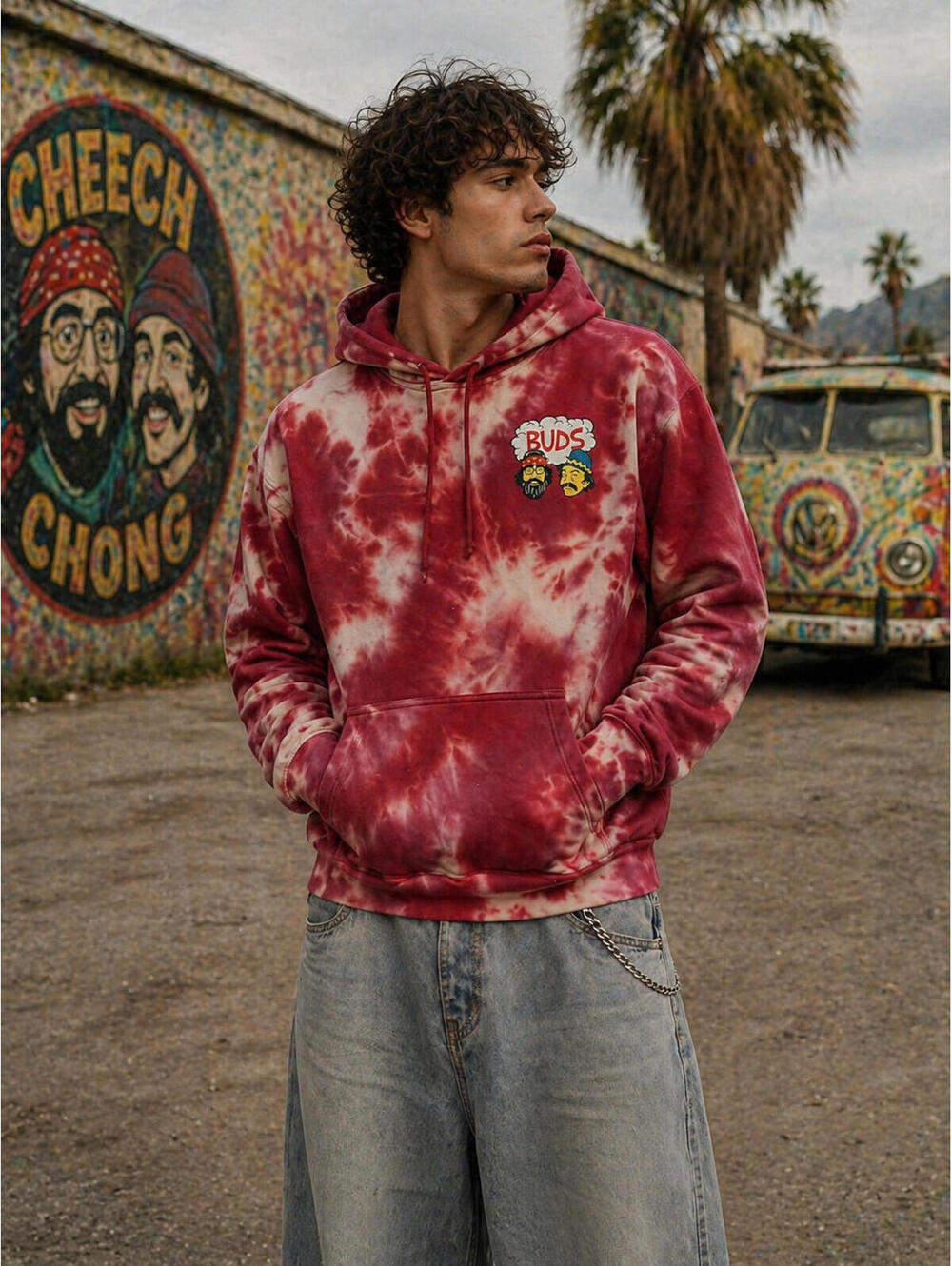 Cheech & Chong “Buds” Tie Dye Hoodie – Men’s